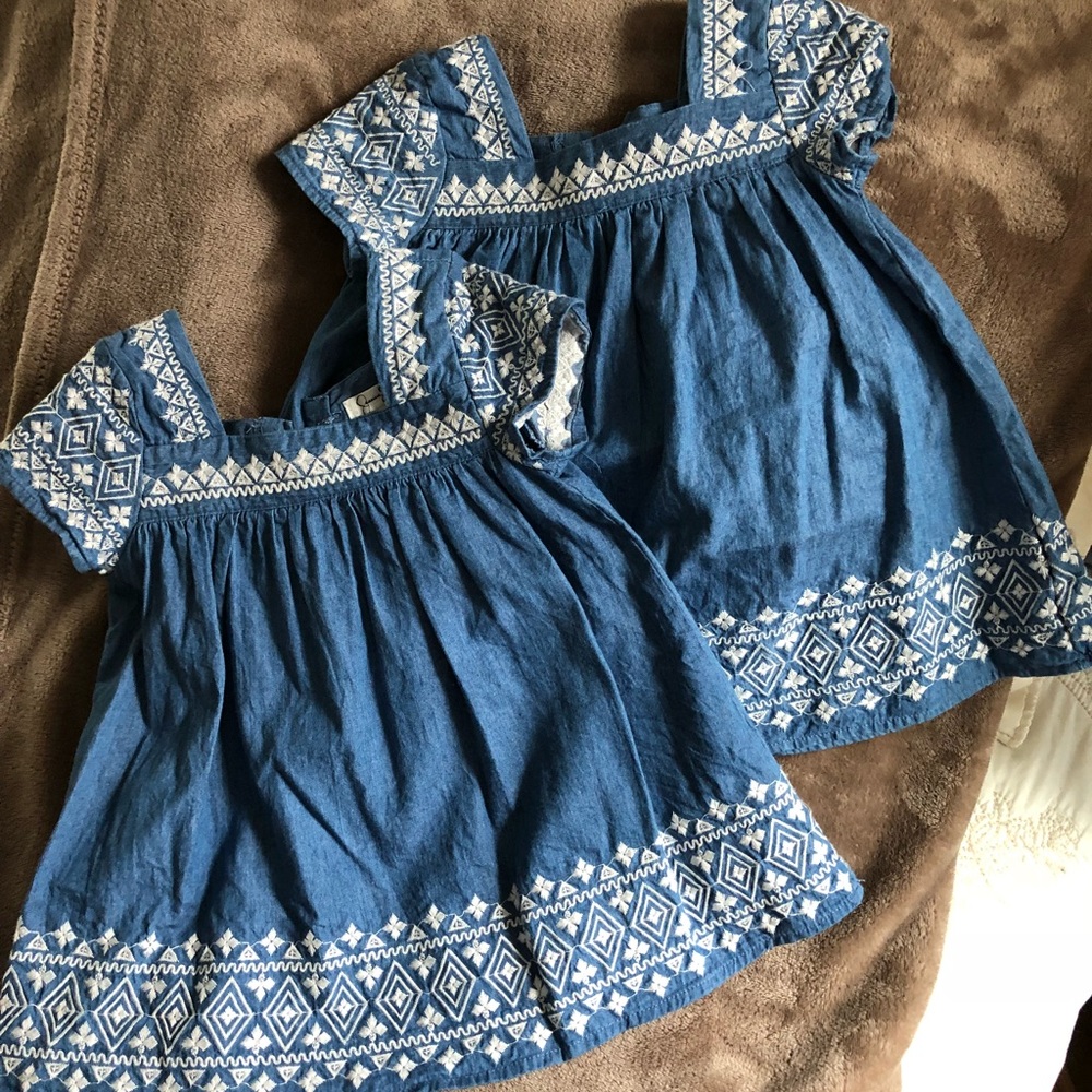 Twin girl soft denim dresses